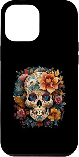 Vista 6 de iPhone 14 Floral Mexican Skull Day of the Dead Dia De Muertos Funda Mujer