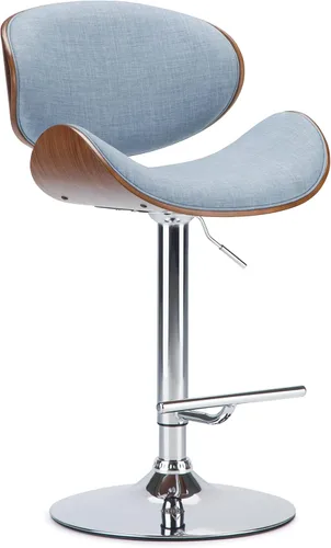 Vista 17 de SIMPLIHOME Marana - Taburete de bar giratorio ajustable, altura del asiento de 37 a 45 pulgadas, taburete tapizado en piel sintética vegana negra
