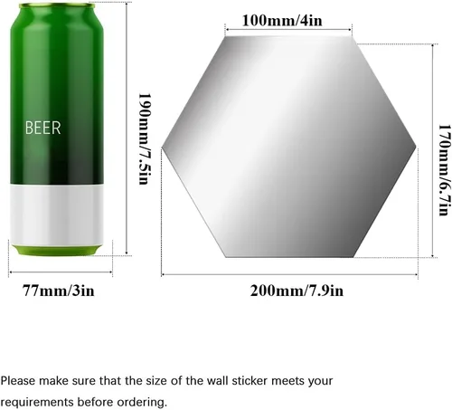 Vista 3 de Calcomanías de pared para bricolaje, juego de 12 calcomanías de espejo acrílico, calcomanías de pared de espejo hexagonal para decoración de sala