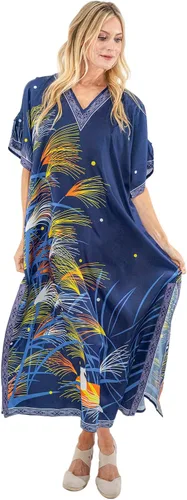 Vista 6 de Miss Lavish London - Kaftán largo para mujer - Kaftán de playa africano y kaftan moderno para fiesta y bodas 109-azul