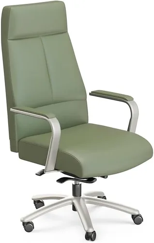 Vista 8 de NBF Silla de oficina giratoria ergonómica con respaldo alto y asiento tapizado Gris