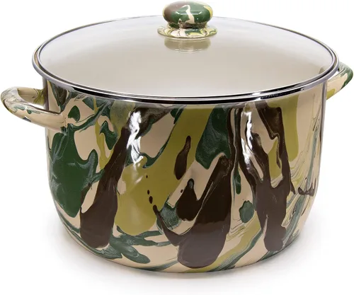 Vista 3 de Golden Rabbit Sopa esmaltada o olla de caldo, 18 cuartos de galón, camuflaje