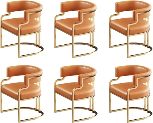 Vista 27 de Sillas de comedor de cocina para interiores, silla lateral tapizada para el hogar, silla con brazo de respaldo bajo, silla de comedor con piel
