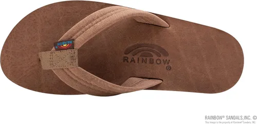 Vista 3 de Rainbow - Sandalias de cuero para hombre, doble capa con arco y banda ancha