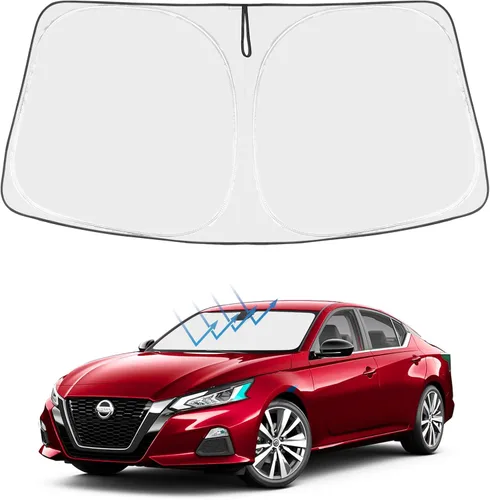Vista 105 de Proadsy Parasol para parabrisas Rivian R1S 2022-2025 2026 de 4 capas plegable, protector de parasol frontal que bloquea los rayos UV, mantiene