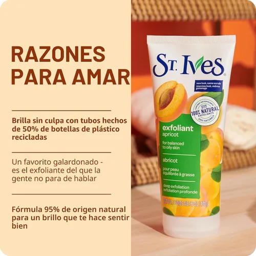 Vista 7 de St. Ives Exfoliante de control de acné para el rostro, piel fresca, albaricoque