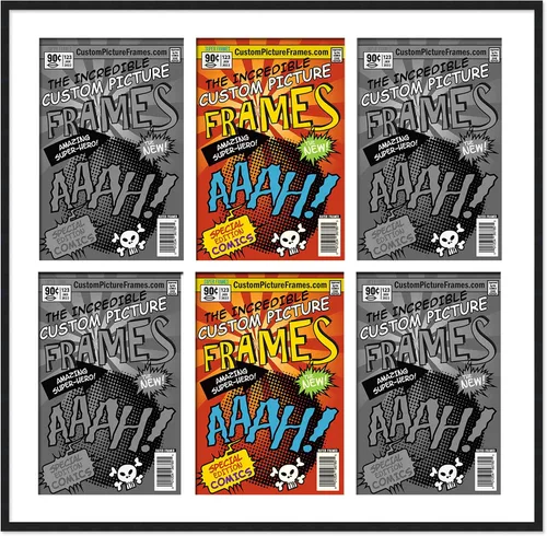 Vista 55 de Marco de cómic negro con alfombrilla negra para cómics de la Edad Dorada