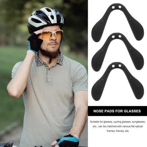 Vista 2 de Beavorty 3 unids almohadillas de gafas de silicona marco puente pad soporta reemplazo anti-caída gafas herramienta de fijación para ciclismo