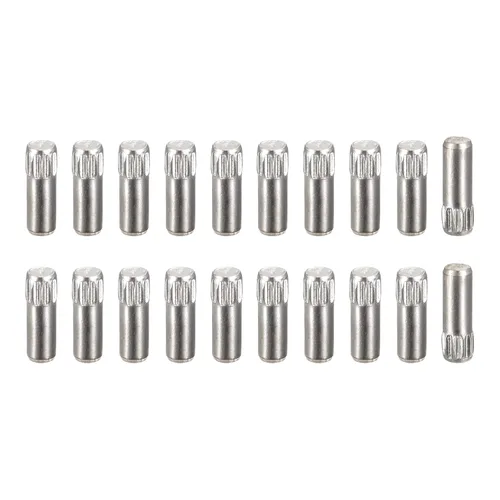 Vista 21 de uxcell Pasadores de acero inoxidable 304 de 0.05 x 0.236 pulgadas, 20 pines de cabeza moleteada con extremo biselado plano, clavijas de madera
