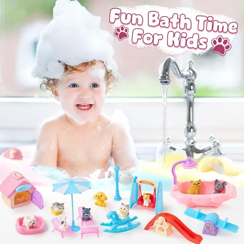 Vista 6 de Toylink Bombas de baño para niños con sorpresa en el interior para niñas y niños, paquete de 12 bombas de baño para niños con juguetes para perros