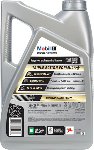 Vista 4 de Mobil 1 - Aceite sintético Extended Performance 0W-20 para motor, 5 cuartos de galón