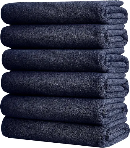 Vista 2 de Pleasant Home - Juego de 6 toallas de mano, 16 x 28 pulgadas, 100% algodón, 500 GSM, toallas de baño profesionales para hoteles, hospitalidad, spas