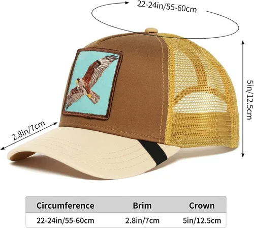 Vista 5 de Gorra de béisbol unisex de malla con parche cuadrado para mujer y hombre