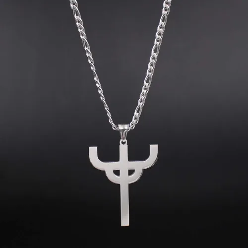 Vista 7 de UK GNAYY69 Cool Jewelry Gótico Punk Judas Sacerdote Collar de acero inoxidable Hot Men Favorite Colgante Merch Logo Símbolo Charm Amuleto