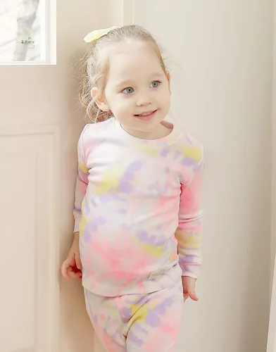 Vista 2 de VAENAIT BABY 12M-12 Toddler Kids Boys Girls 100 Cotton Marbling Sung Fit Sleepwear Pajamas 2pcs Pjs Set