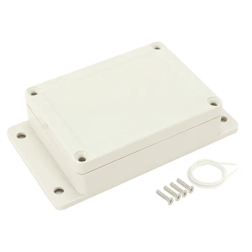 Vista 8 de Caja de conexiones de plástico ABS impermeable a prueba de polvo IP65, caja de conexiones universal para proyectos eléctricos, gris pálido y oreja