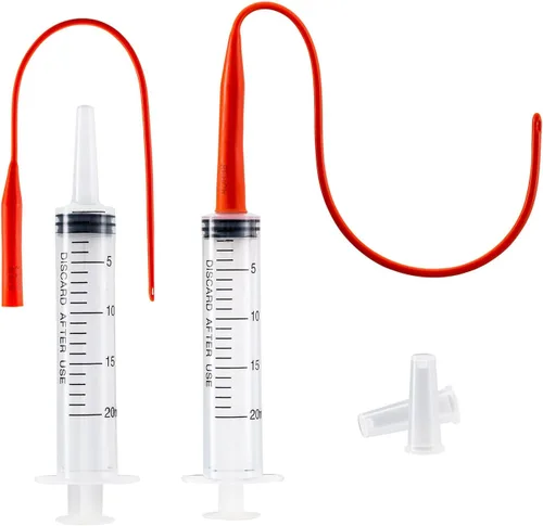 Vista 7 de REDDOUDOU Catéter de succión con extractor de moco estéril para cachorros recién nacidos, kit de alimentación de tubo de 8 FR rojo con jeringas