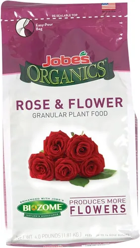 Vista 5 de Jobe's Organics 09226NA - Alimento granular para plantas, frutas y cítricos, 4 libras, Brown & Jobe's 09426 Granular Plant Food Flower & Rose, 4