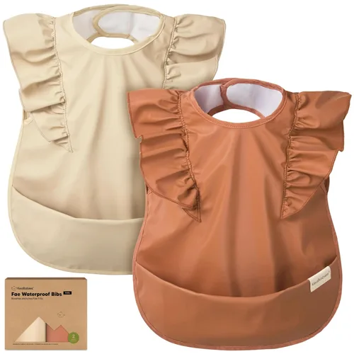 Vista 11 de KeaBabies Baberos impermeables para bebé niña, niño – Paquete de 2 baberos ligeros y grandes para comer, atrapador de comida portátil, esenciales