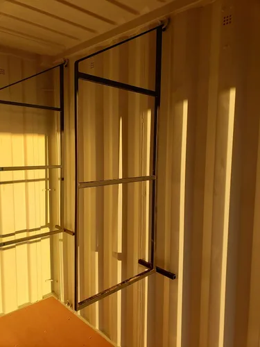 Vista 4 de Generic Soportes de estantería de acero negro resistente de 2 niveles, se venden en pares