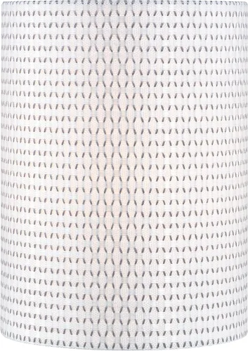 Vista 2 de Aspen Creative 31615 Pantalla de lámpara con forma de tambor de transición (cilindro) en forma de araña en jacquard blanco y gris, 8 pulgadas