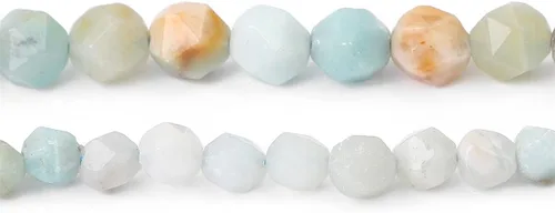 Vista 4 de BEADIA Cuentas redondas de facetas de piedra natural de amazonita de 6 mm para hacer joyas, tira de 36 cm
