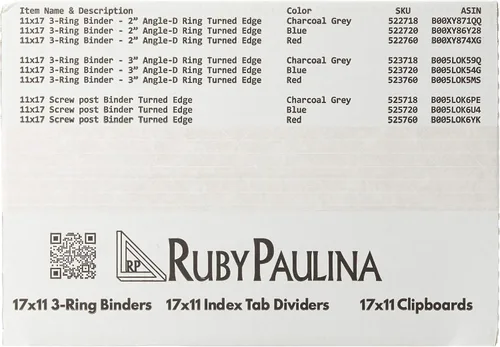 Vista 2 de Ruby Paulina Protectores de hojas de 17 x 11 pulgadas, carga lateral, con 3 agujeros, 25 mangas, duradero, seguro para archivos, transparente