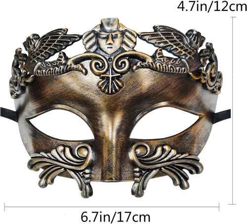 Vista 6 de Thmyo Máscara de mascarada, máscara de plástico griego romano para fiesta de Halloween