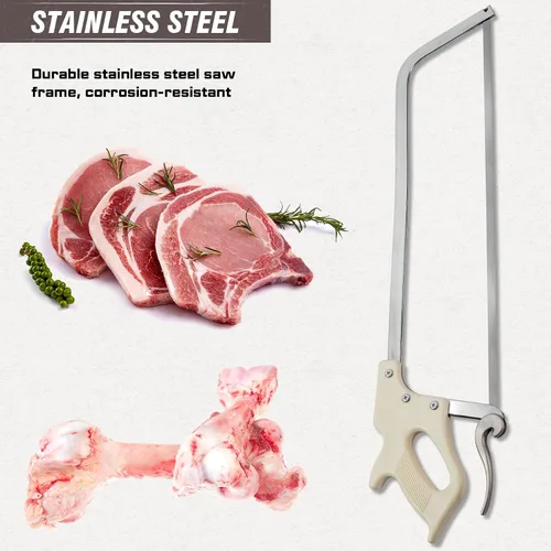 Vista 5 de KATA Sierra de hueso de carne para carnicería: sierra de mano de 17.5 pulgadas para cortar huesos de carne - Sierra de carne para carnicería en casa