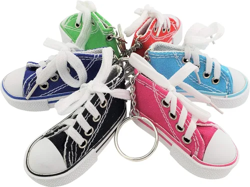 Vista 2 de Miniatura Zapatilla Zapatilla Llaveros (3") 6 Colores Rosa, Azul Claro, Verde, Rojo, Azul, Negro. Mochilas, Llaveros