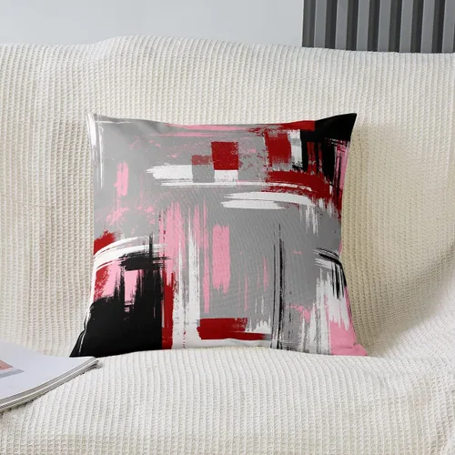 Vista 23 de Juego de 4 fundas de almohada abstractas de 16 x 16 pulgadas, fundas de cojín suaves y modernas de arte abstracto para sofá, fundas decorativas