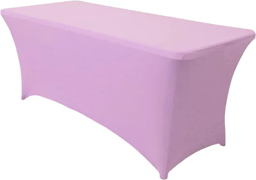 Vista 87 de Obstal Funda de mesa de elastano elástica de 4 pies para mesas plegables estándar, paquete de 2 manteles rectangulares universales ajustables