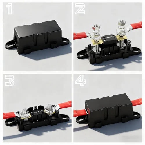 Vista 4 de Fusible 40A MEGA/AMG, componente reconocido por UL, montaje de perno automotriz Alta corriente de 40 amperios para automóviles, remolques