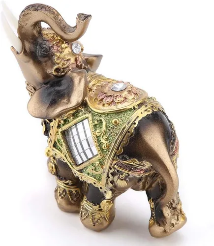 Vista 9 de Hztyyier Estatua de elefante verde Feng Shui, decoración de paquidermo de la suerte para el hogar, oficina, riqueza, suerte, regalo