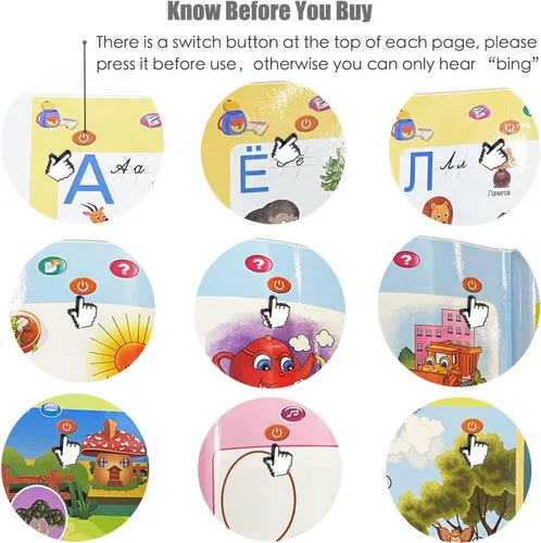 Vista 2 de Juguetes del alfabeto ruso para niños, letras, palabras y música, aprendizaje del idioma ruso, libros interactivos electrónicos en ruso para niños