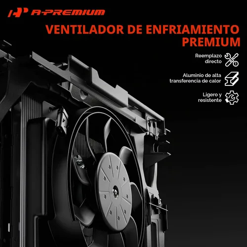 Vista 7 de A-Premium Conjunto de ventilador de condensador de A/C izquierdo
