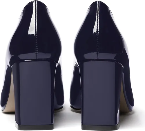 Vista 4 de WAYDERNS Zapatos de tacón alto con punta cuadrada sólida para mujer, de 3 pulgadas