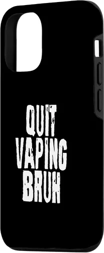 Vista 2 de iPhone 14 Quit Vaping Bruh Funny Anti Vaping Anti Vape Concientización Caso