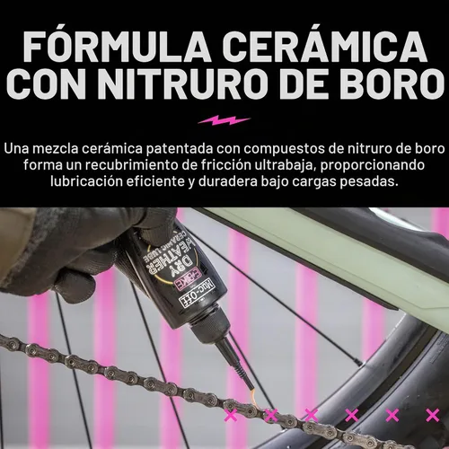 Vista 3 de Muc-Off eBike - Lubricante de cadena seca, 1.7 onzas líquidas, lubricante para bicicleta, aceite de cadena de bicicleta, cera de cadena para Negro