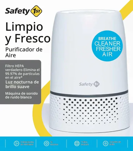Vista 6 de Safety 1st Purificador de aire fresco y limpio, blanco