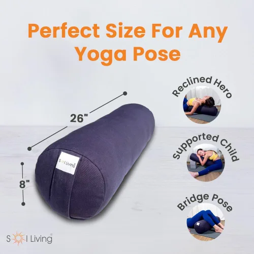 Vista 29 de Sol Living Almohada de yoga rectangular para meditación, accesorios de meditación de algodón, almohada de meditación restaurativa de yoga, almohada
