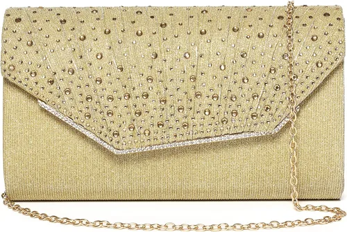 Vista 2 de DETARA Bolsos de noche para mujer, con lentejuelas y purpurina para mujer, bolso de mano brillante, bolso formal para boda, fiesta, baile