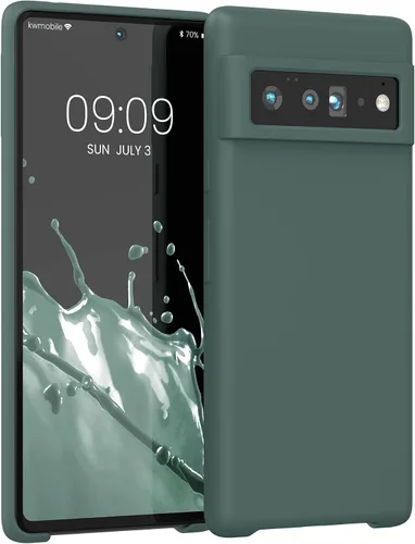 Vista 124 de kwmobile Funda Compatible con Google Pixel 6 Pro - Funda de teléfono de silicona TPU con acabado suave - Azul Arrecife