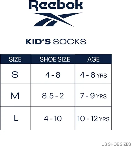 Vista 6 de Reebok Calcetines básicos acolchados de corte cuarto para niño (paquete de 6)