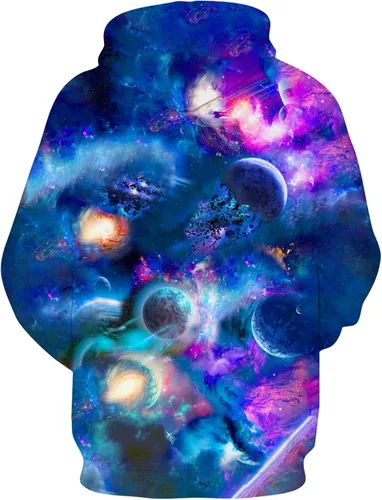 Vista 2 de RAISEVERN Sudadera con capucha para hombre y mujer, con estampado 3D, forro polar, manga larga, sudadera con capucha