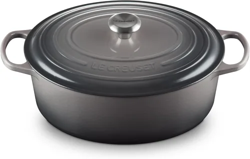 Vista 27 de Le Creuset - Olla holandés redonda con tapa de cocina, hecha de hierro fundido esmaltado, 6.75 cuartos de galón, color alcachofa, colección signature