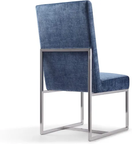 Vista 6 de Manhattan Comfort Element Modern - Juego de 1 sillas de comedor de terciopelo con espuma de alta densidad, marco de acero inoxidable con acabado