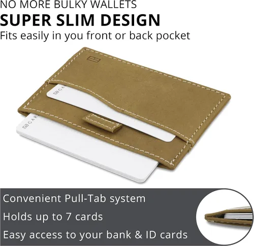 Vista 3 de Garzini Slim Tarjetero Cartera compacta para hombre Cartera RFID minimalista Cartera de cuero para 7 tarjetas