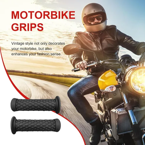 Vista 6 de Augeny Empuñaduras para Motocicleta, Manillares de Goma Antideslizante Vintage de 7/8", Puños Suaves de Motocicleta para Comodidad de las Manos