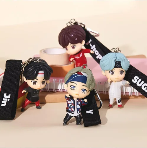 Vista 2 de BTS Tinytan Figures Llavero Llavero Kpop Merchandise Bag Accesorio Official Authentic Figurines